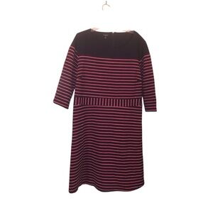 Talbots Navy Blue and Pink Striped Dress Size 3X